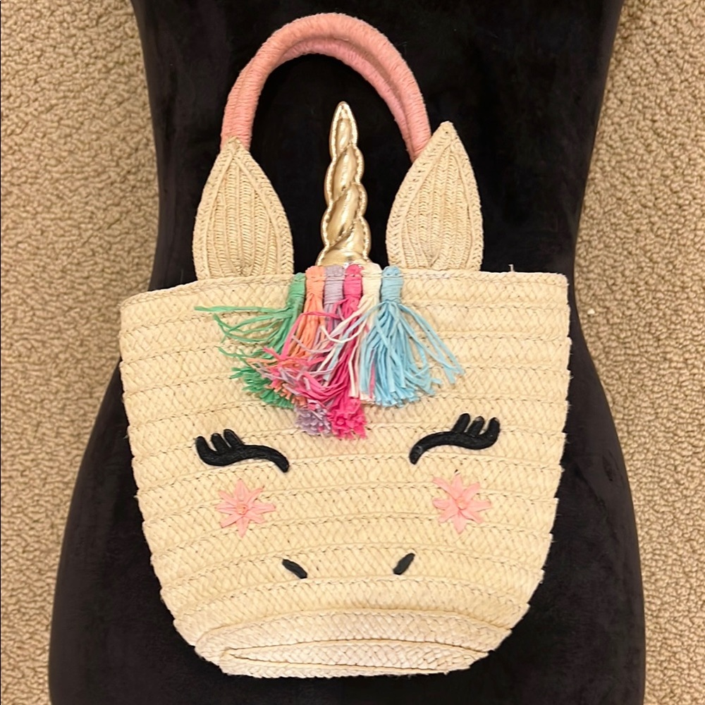 Unicorn Straw Tote‎